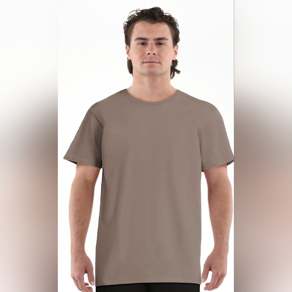 NWT Men's Athletic Works Short‎ Sleeve Crew T-Shirt TAUPE Small (34-36)